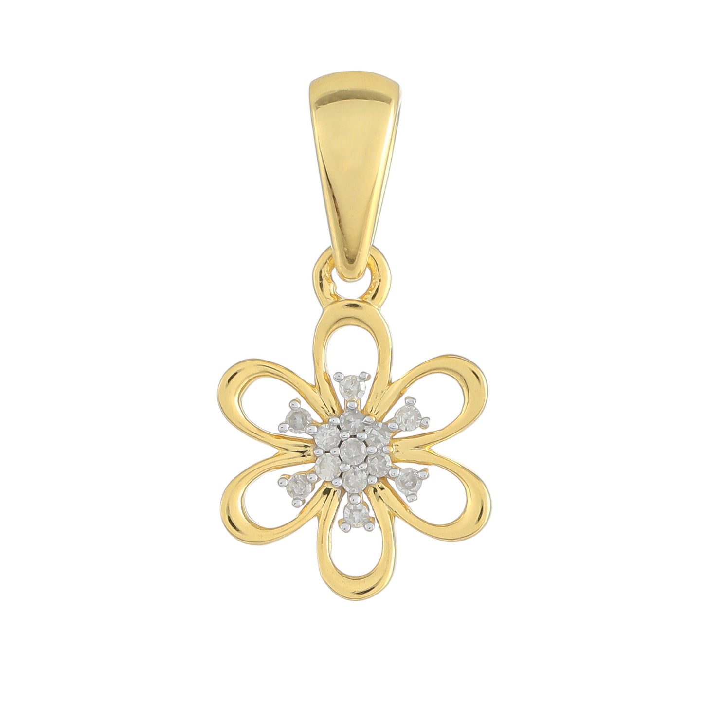 Pandantiv din Argint 925 Placat cu Aur ( 1.2 grame ) cu Diamant Alb 0.07 Carate