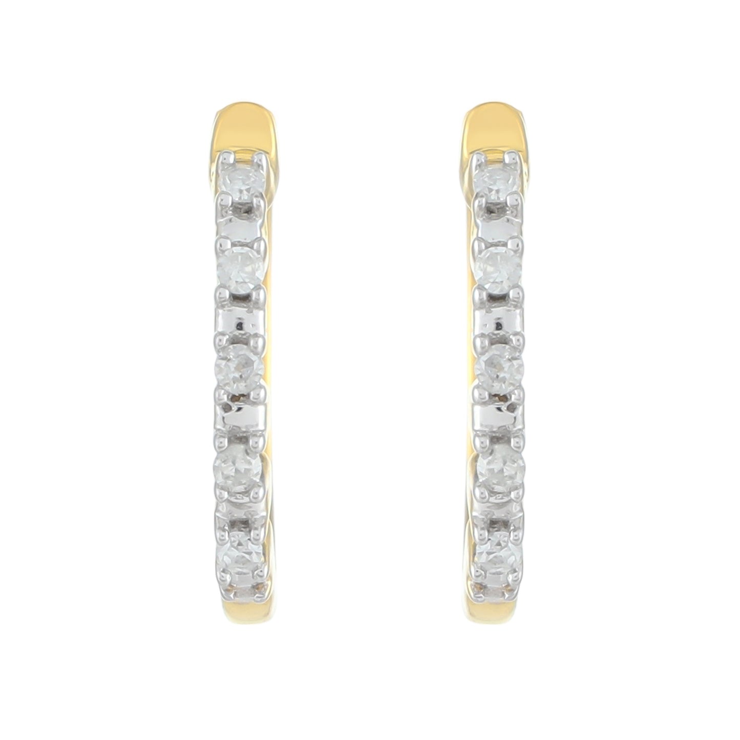 Cercei din Argint 925 Placat cu Aur ( 1.08 grame ) cu Diamant Alb 0.05 Carate