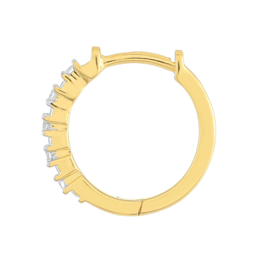 Cercei din Argint 925 Placat cu Aur ( 1.08 grame ) cu Diamant Alb 0.05 Carate