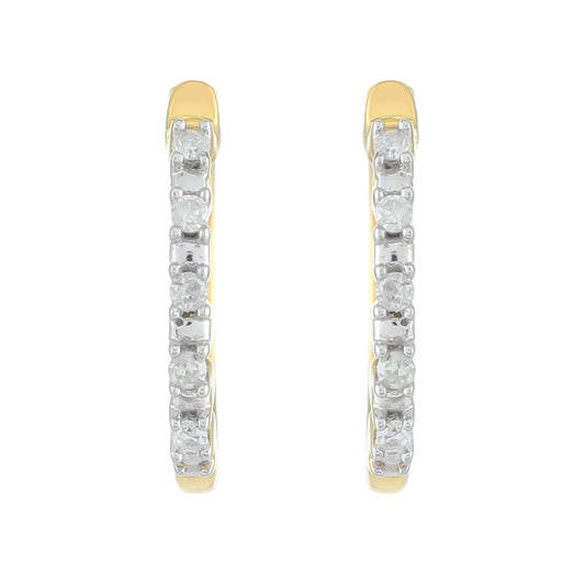 Cercei din Argint 925 Placat cu Aur ( 1.08 grame ) cu Diamant Alb 0.05 Carate