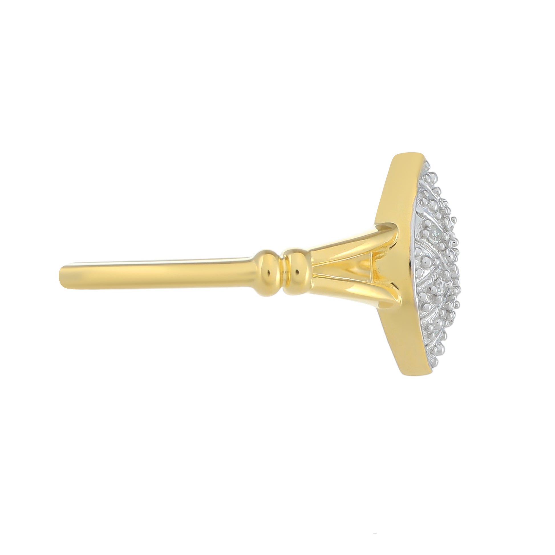 Inel din Argint 925 Placat cu Aur ( 2.02 grame ) cu Diamant Alb 0.04 Carate 2 