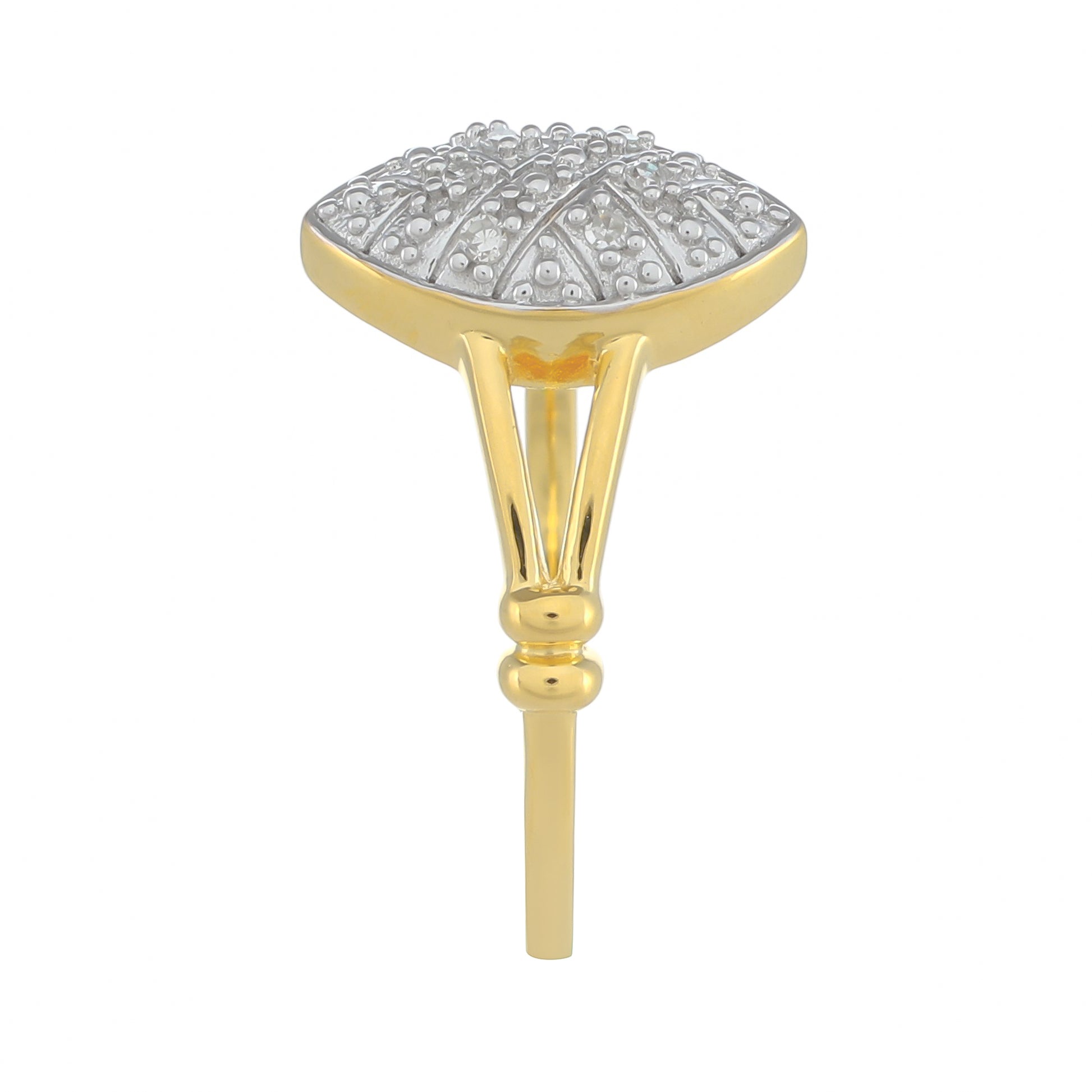 Inel din Argint 925 Placat cu Aur ( 2.02 grame ) cu Diamant Alb 0.04 Carate 3 