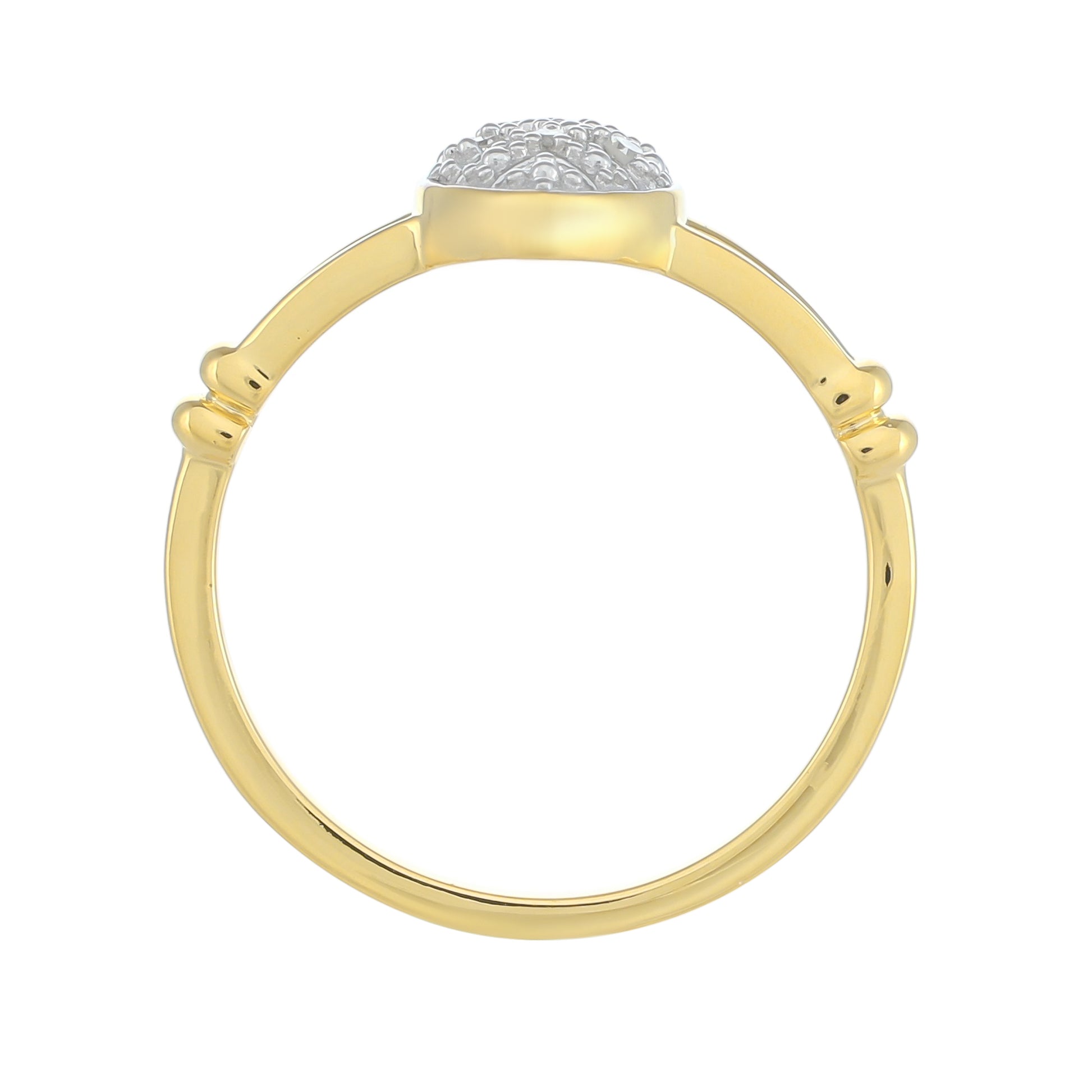 Inel din Argint 925 Placat cu Aur ( 2.02 grame ) cu Diamant Alb 0.04 Carate 4 