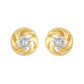 Cercei din Argint 925 Placat cu Aur ( 1.1 grame ) cu Diamant Alb 0.01 Carate