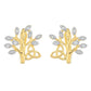 Cercei din Argint 925 Placat cu Aur ( 1.74 grame ) cu Diamant Alb 0.09 Carate