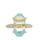 Inel din Argint 925 Placat cu Aur ( 2.66 grame ) cu Turcoaz și Diamant Alb 6.44 Carate