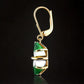 Cercei din Argint 925 Placat cu Aur ( 2.82 grame ) cu Onix Verde și Diamant Alb 11.62 Carate