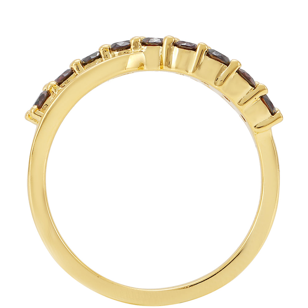 Inel din Argint 925 Placat cu Aur ( 2.69 grame ) cu Diamant Roșu 0.49 Carate