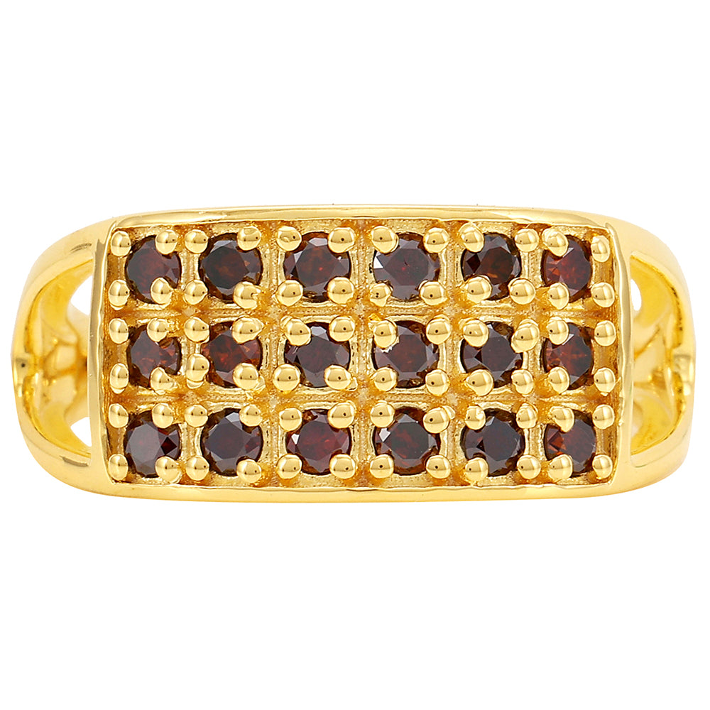 Inel din Argint 925 Placat cu Aur ( 2.94 grame ) cu Diamant Roșu 0.56 Carate