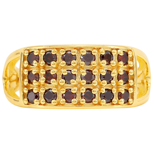 Inel din Argint 925 Placat cu Aur ( 2.94 grame ) cu Diamant Roșu 0.56 Carate