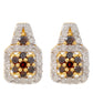 Cercei din Argint 925 Placat cu Aur ( 2.88 grame ) cu Diamant Roșu și Diamant Alb 0.87 Carate