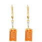 Cercei din Argint 925 Placat cu Aur ( 2.66 grame ) cu Cuarț Padparadscha și Zircon Natural 8.24 Carate
