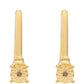 Set din Argint 925 Placat cu Aur ( 3.73 grame ) cu Diamant Roșu 0.02 Carate ( Cercei+Inel )