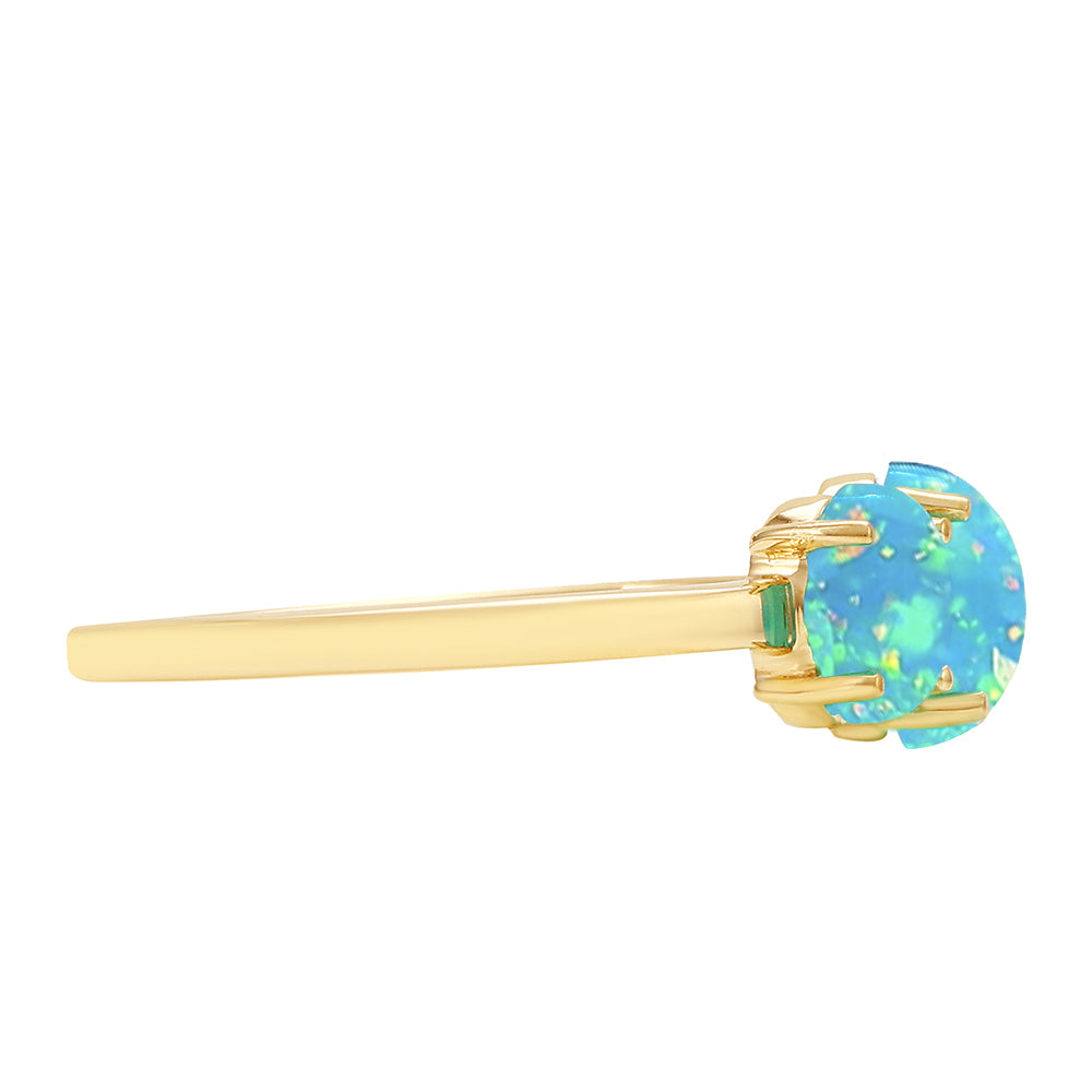 Inel din Aur de 9K ( 1.69 grame ) cu Opal Albastru Etiopian Paraiba 1.25 Carate 2 