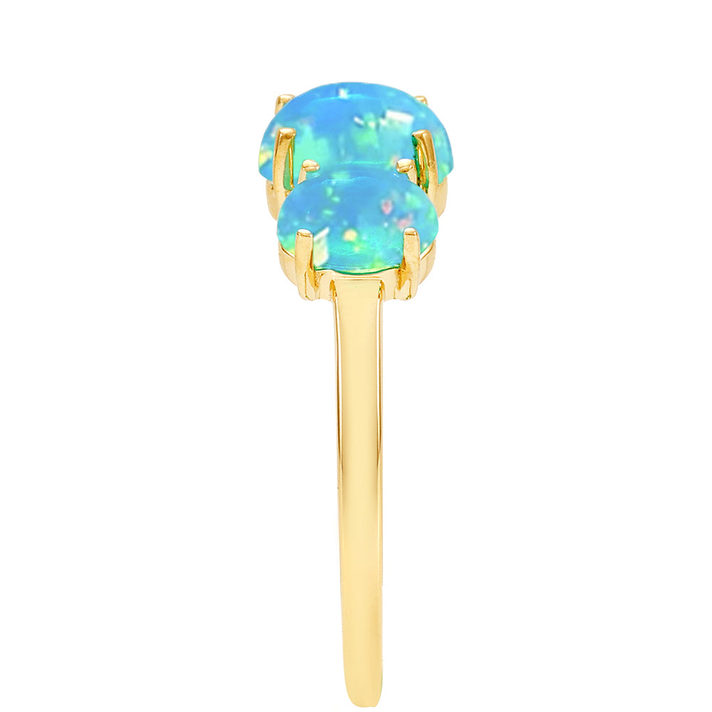 Inel din Aur de 9K ( 1.69 grame ) cu Opal Albastru Etiopian Paraiba 1.25 Carate