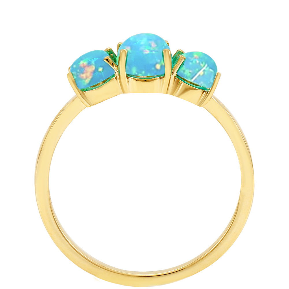 Inel din Aur de 9K ( 1.69 grame ) cu Opal Albastru Etiopian Paraiba 1.25 Carate 4 