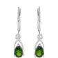 Cercei din Argint 925 ( 1.38 grame ) cu Cromdiopsid și Topaz Alb 1.43 Carate