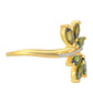 Inel din Argint 925 Placat cu Aur ( 1.86 grame ) cu Turmalină Verde și Zircon Natural 0.92 Carate