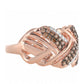 Inel din Argint 925 Placat cu Aur Roz ( 4.69 grame ) cu Diamant de culoarea Șampaniei și Diamant Alb 0.72 Carate