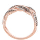 Inel din Argint 925 Placat cu Aur Roz ( 4.69 grame ) cu Diamant de culoarea Șampaniei și Diamant Alb 0.72 Carate