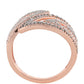 Inel din Argint 925 Placat cu Aur Roz ( 5.46 grame ) cu Diamant de culoarea Șampaniei și Diamant Alb 1.06 Carate