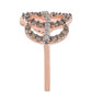 Inel din Argint 925 Placat cu Aur Roz ( 3.38 grame ) cu Diamant de culoarea Șampaniei și Diamant Alb 0.77 Carate