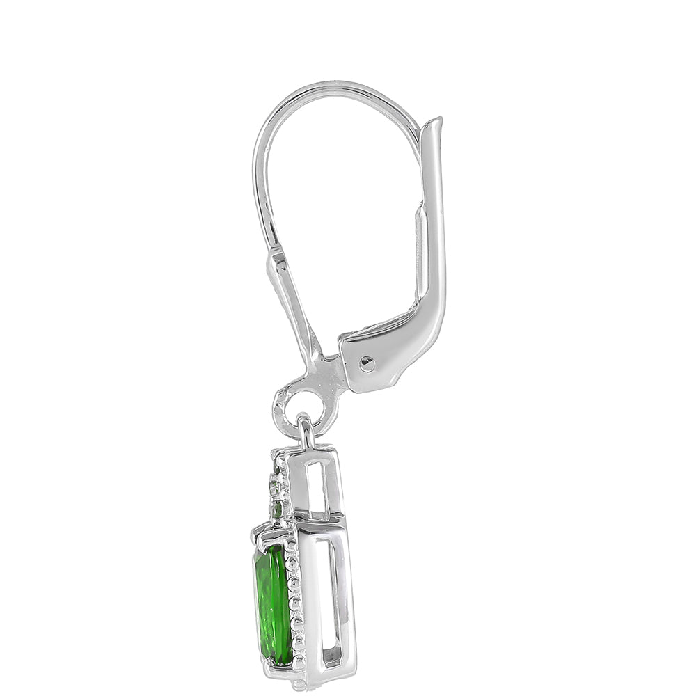 Cercei din Argint 925 ( 2.2 grame ) cu Cromdiopsid 1.68 Carate 2 