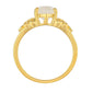 Inel din Argint 925 Placat cu Aur ( 2.49 grame ) cu Piatra Lunii Curcubeu 2.67 Carate