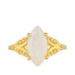 Inel din Argint 925 Placat cu Aur ( 2.49 grame ) cu Piatra Lunii Curcubeu 2.67 Carate