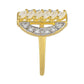 Inel din Argint 925 Placat cu Aur ( 2.43 grame ) cu Piatra Lunii Curcubeu și Topaz Alb 0.57 Carate
