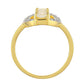 Inel din Argint 925 Placat cu Aur ( 2.43 grame ) cu Piatra Lunii Curcubeu și Topaz Alb 0.57 Carate
