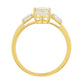 Inel din Argint 925 Placat cu Aur ( 1.78 grame ) cu Piatra Lunii Curcubeu și Topaz Alb 1.29 Carate