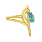 Inel din Argint 925 Placat cu Aur ( 4.03 grame ) cu Cuarț Păun și Topaz Alb 2.71 Carate