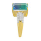 Inel din Argint 925 Placat cu Aur ( 3.64 grame ) cu Cuarț Păun și Topaz Alb 6.78 Carate