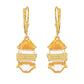 Cercei din Argint 925 Placat cu Aur ( 3.24 grame ) cu Opal de Foc American și Cuarț Optic 12.77 Carate