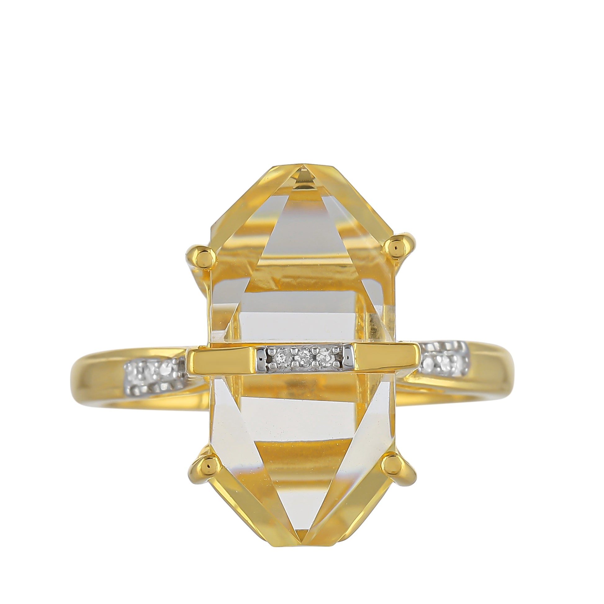 Inel din Argint 925 Placat cu Aur ( 2.64 grame ) cu Opal de Foc American și Diamant Alb 12.89 Carate 1 