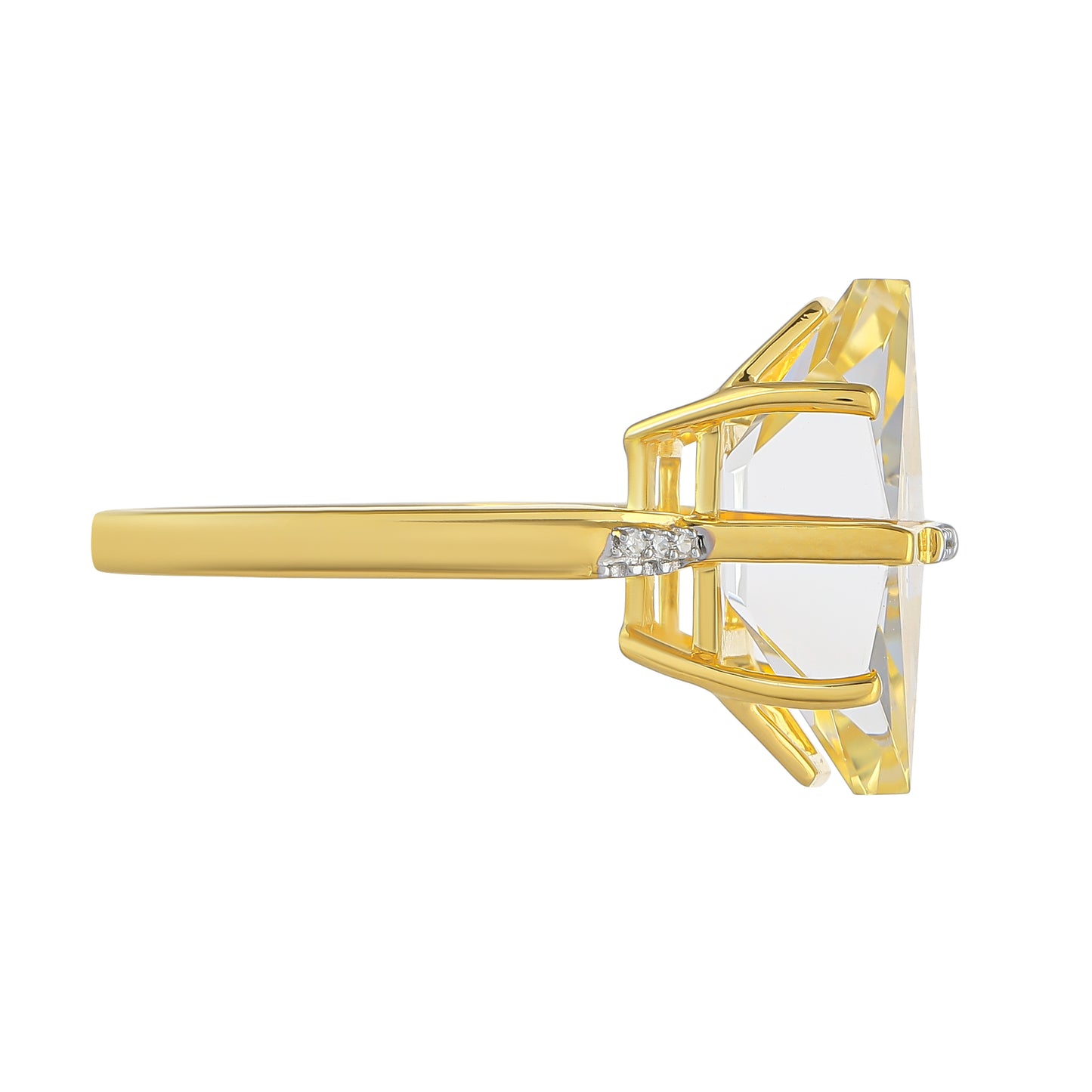 Inel din Argint 925 Placat cu Aur ( 2.64 grame ) cu Opal de Foc American și Diamant Alb 12.89 Carate