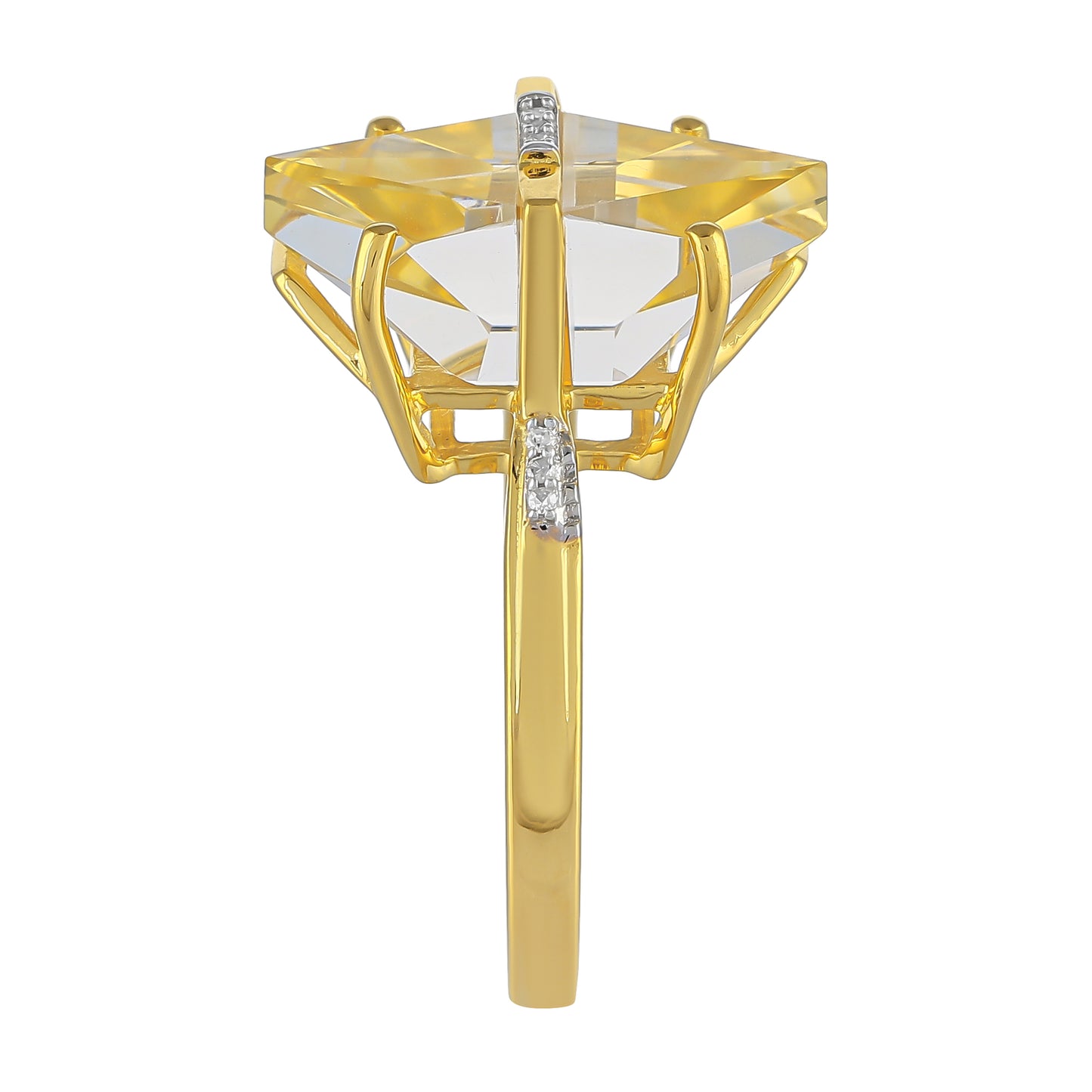Inel din Argint 925 Placat cu Aur ( 2.64 grame ) cu Opal de Foc American și Diamant Alb 12.89 Carate
