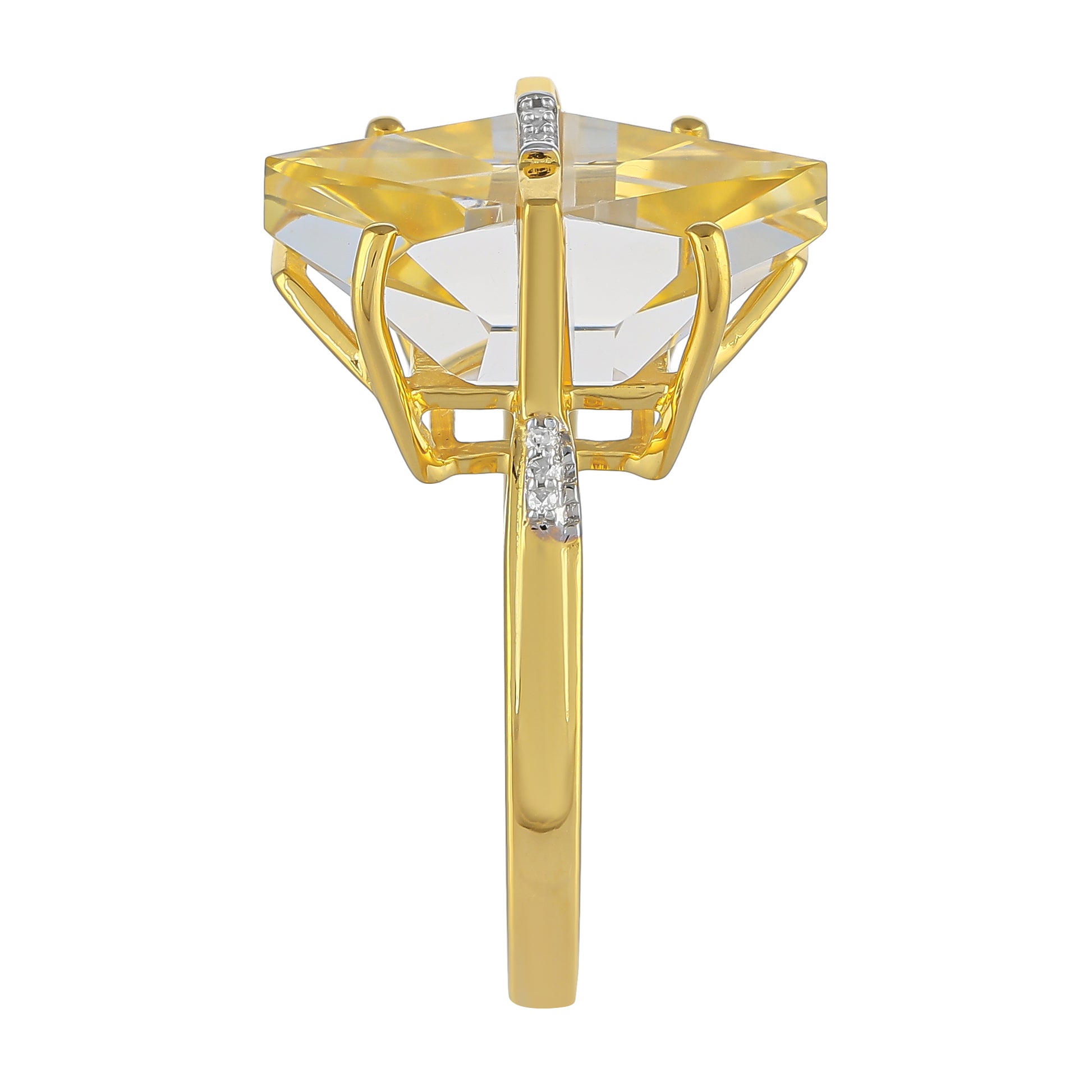Inel din Argint 925 Placat cu Aur ( 2.64 grame ) cu Opal de Foc American și Diamant Alb 12.89 Carate 3 