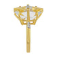 Inel din Argint 925 Placat cu Aur ( 2.64 grame ) cu Opal de Foc American și Diamant Alb 12.89 Carate