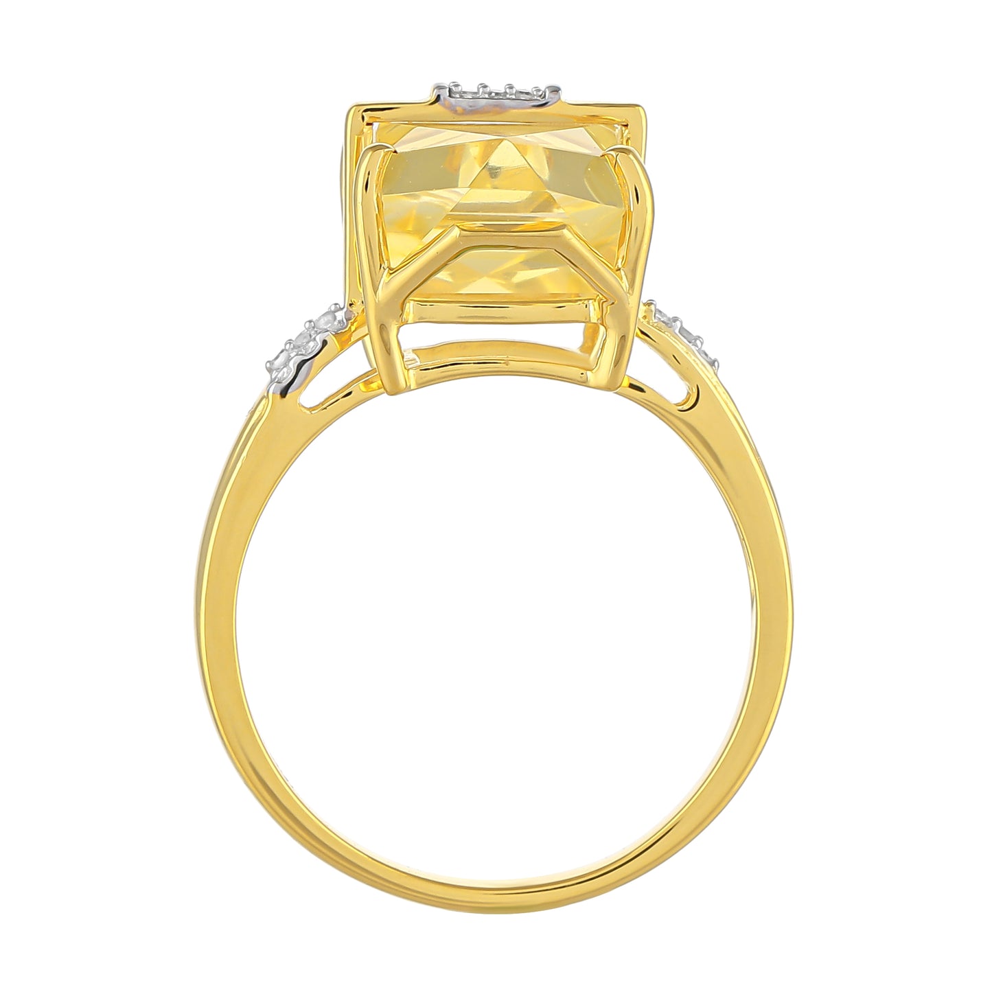 Inel din Argint 925 Placat cu Aur ( 2.64 grame ) cu Opal de Foc American și Diamant Alb 12.89 Carate