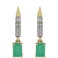 Cercei din Aur de 9K ( 2.1 grame ) cu Smarald Brazilian și Topaz Alb 1.4 Carate