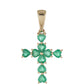Cruce Pandantiv din Aur de 9K ( 1.32 grame ) cu Smarald Brazilian 0.87 Carate