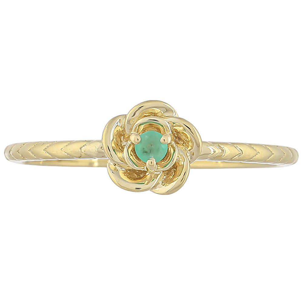 Inel din Aur de 9K ( 1.23 grame ) cu Smarald Brazilian 0.03 Carate 1 