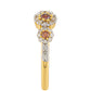 Inel din Argint 925 Placat cu Aur ( 1.96 grame ) cu Diamant Roșu și Diamant Alb 0.4 Carate
