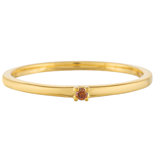 Inel din Argint 925 Placat cu Aur ( 0.96 grame ) cu Diamant Roșu 0.02 Carate