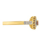 Inel din Argint 925 Placat cu Aur ( 2.43 grame ) cu Diamant Roșu și Diamant Alb 0.51 Carate