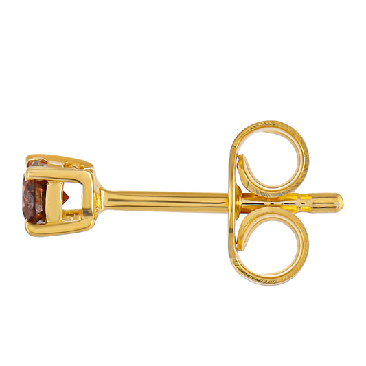 Cercei din Argint 925 Placat cu Aur ( 0.68 grame ) cu Diamant Roșu 0.24 Carate