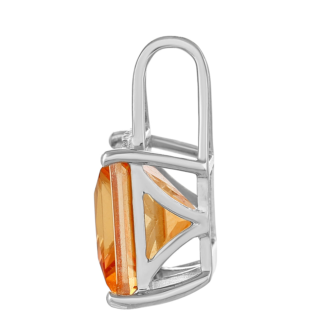 Pandantiv din Argint 925 ( 1.2 grame ) cu Cuarț Padparadscha și Topaz Alb 4.75 Carate 2 