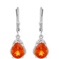 Cercei din Argint 925 ( 2.19 grame ) cu Cuarț Padparadscha și Topaz Alb 3.34 Carate